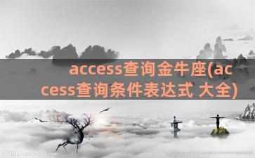 access查询金牛座(access查询条件表达式 大全)